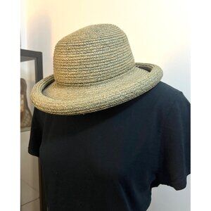 The Scala Collection Womens Braided Straw Wide Brim Hat Natural Beige